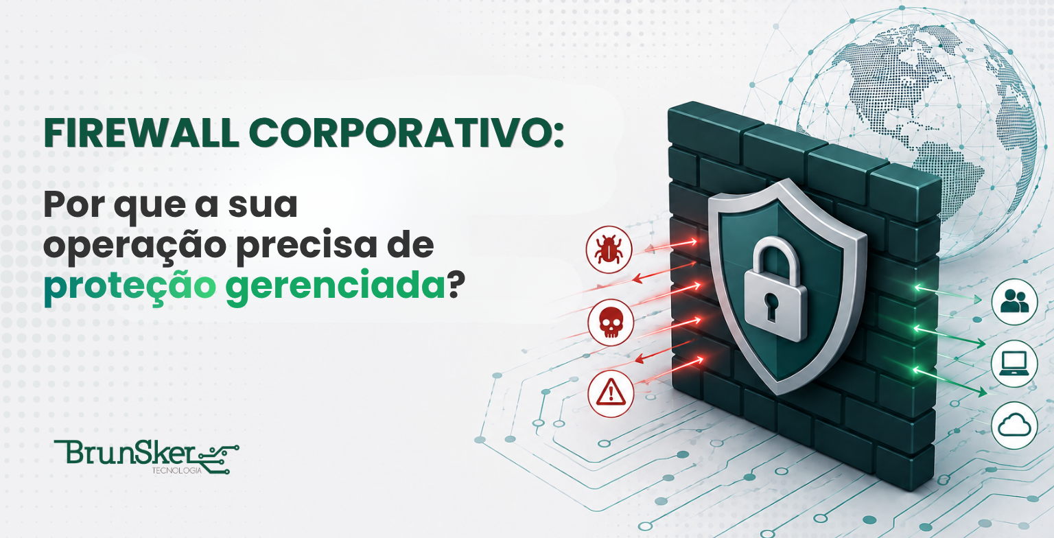 Firewall corporativo protegendo a rede empresarial contra ameaças cibernéticas