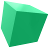 Ícone de um cubo verde 